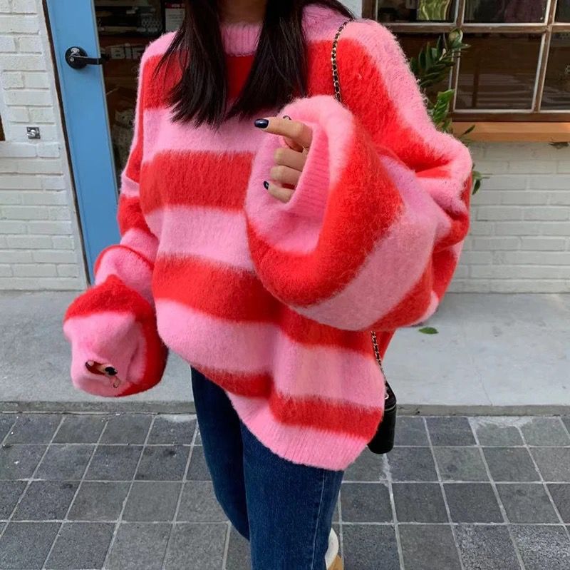 MAX sweater / rosa y rojo