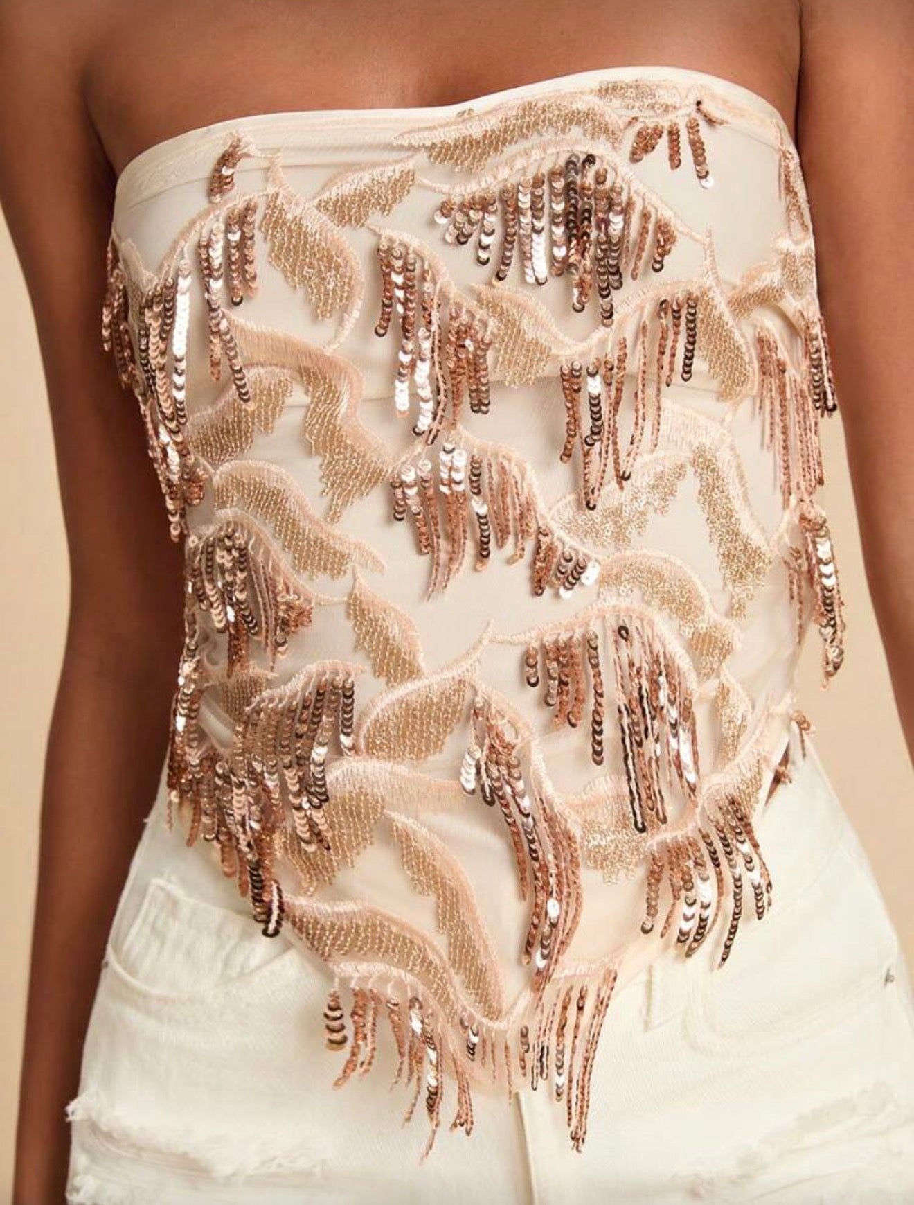 Strapless bordado