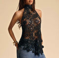 Top calado flor
