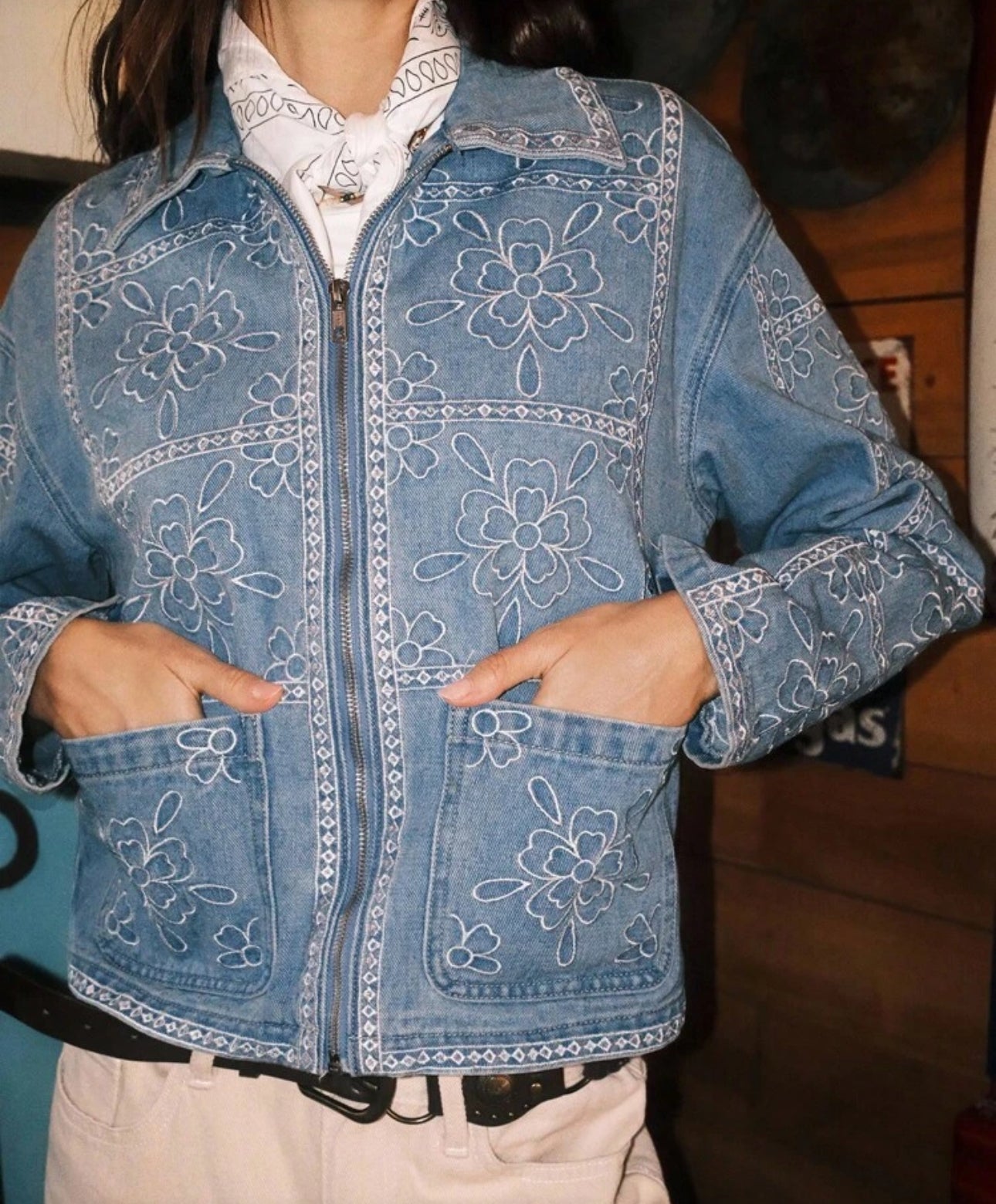 Campera Montoya | denim bordada