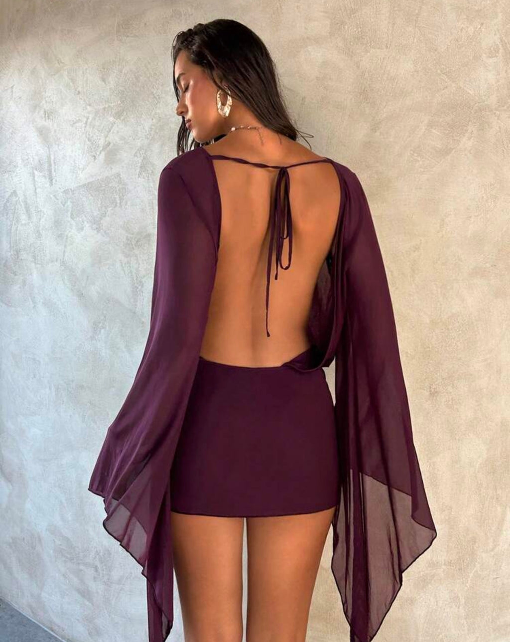 Vestido Wine gasa