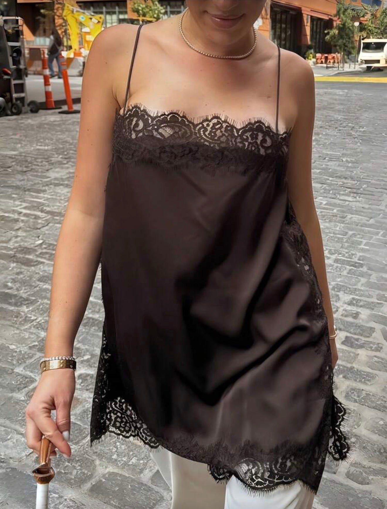 Blusa larga Kim (chocolate)