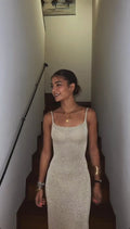 Vestido tejido plateado